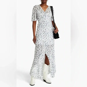 NWT - Rag & Bone Tamar Floral Maxi Dress Women SIZE 6 White sheer mesh viscose